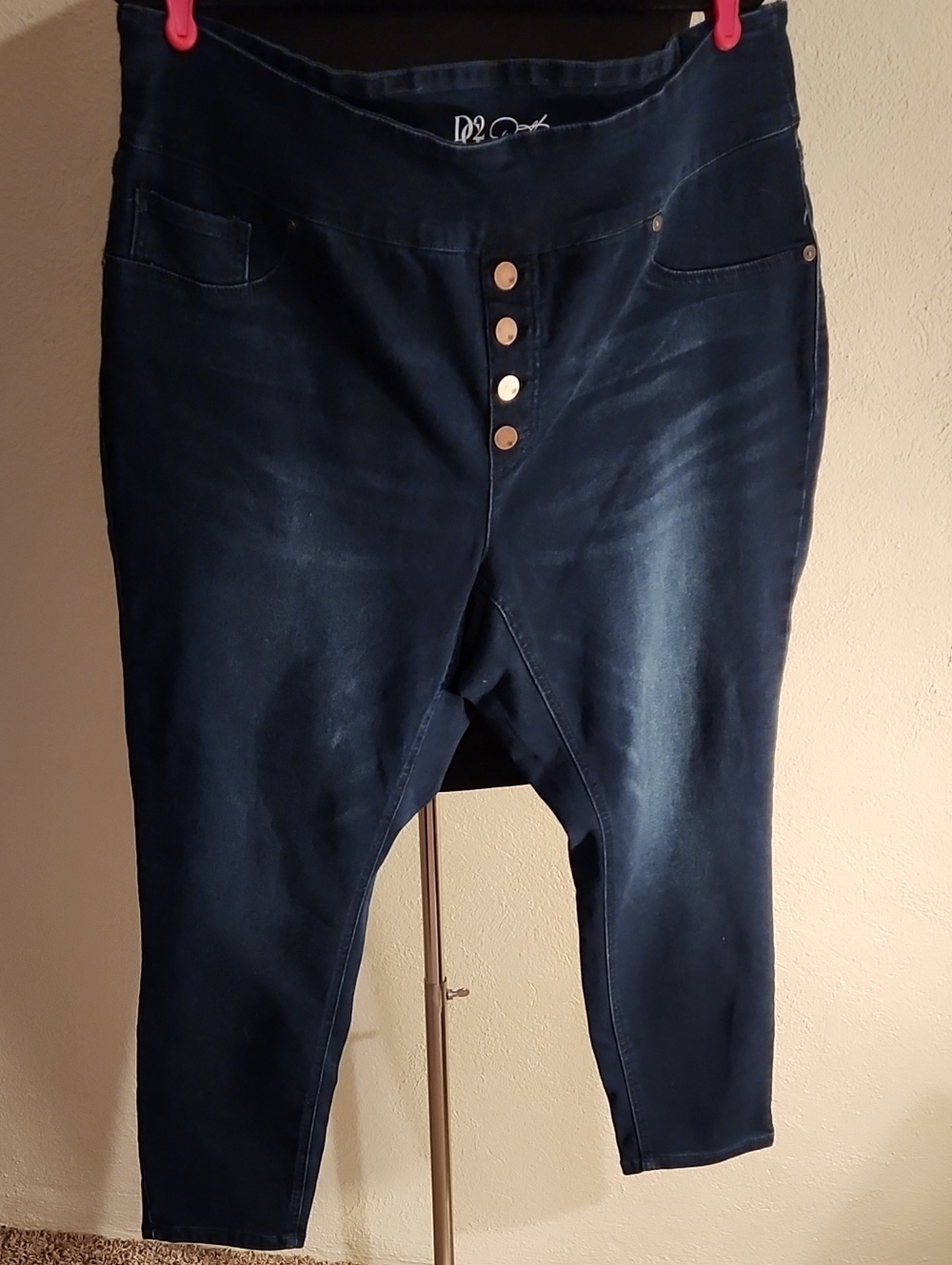 DG2 by Diane Gilman Dark Indigo Stretch Denim Jeggings 2X